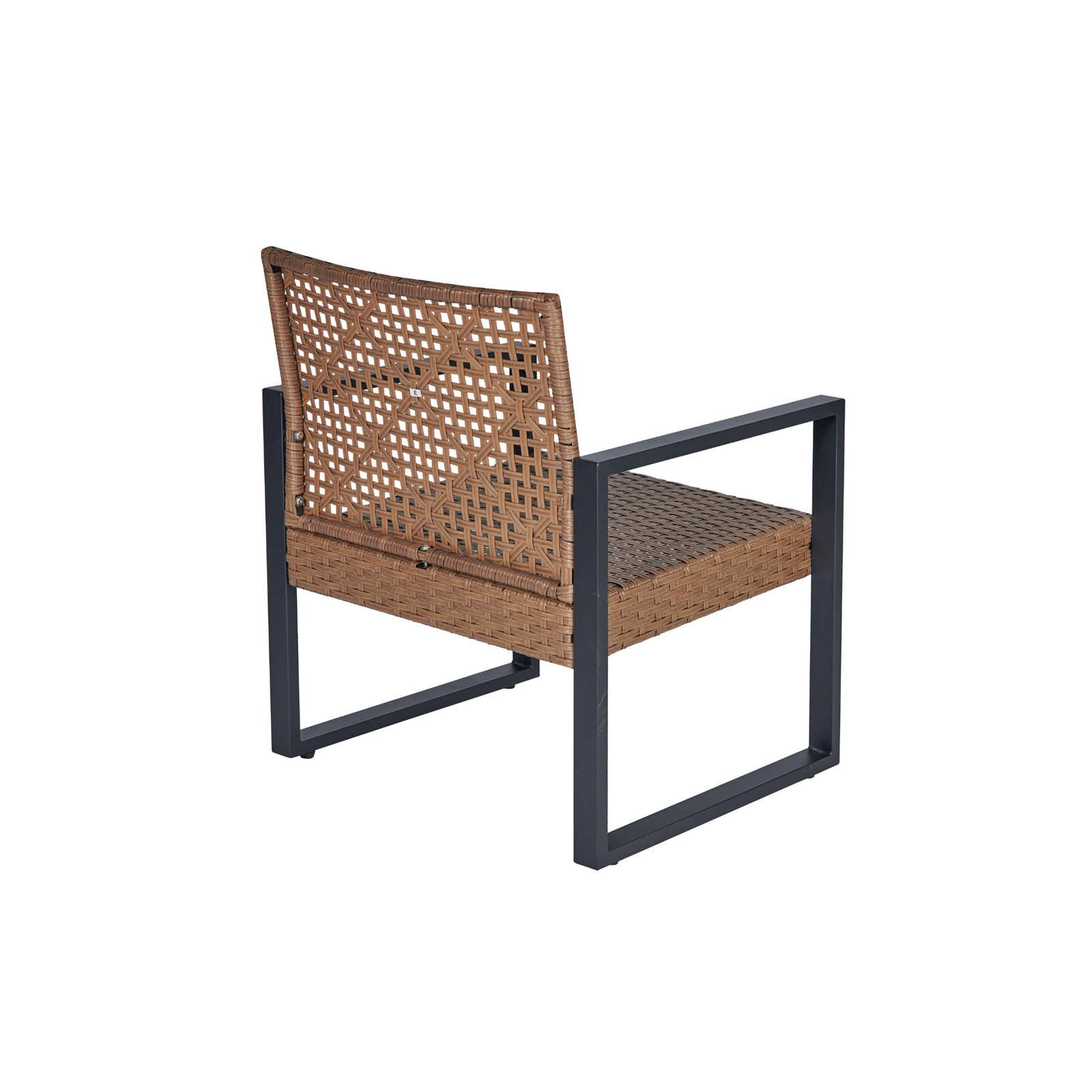 4-Piece Patio Furniture Set Acacia Wood Rattan Modern Black Brown Outdoor