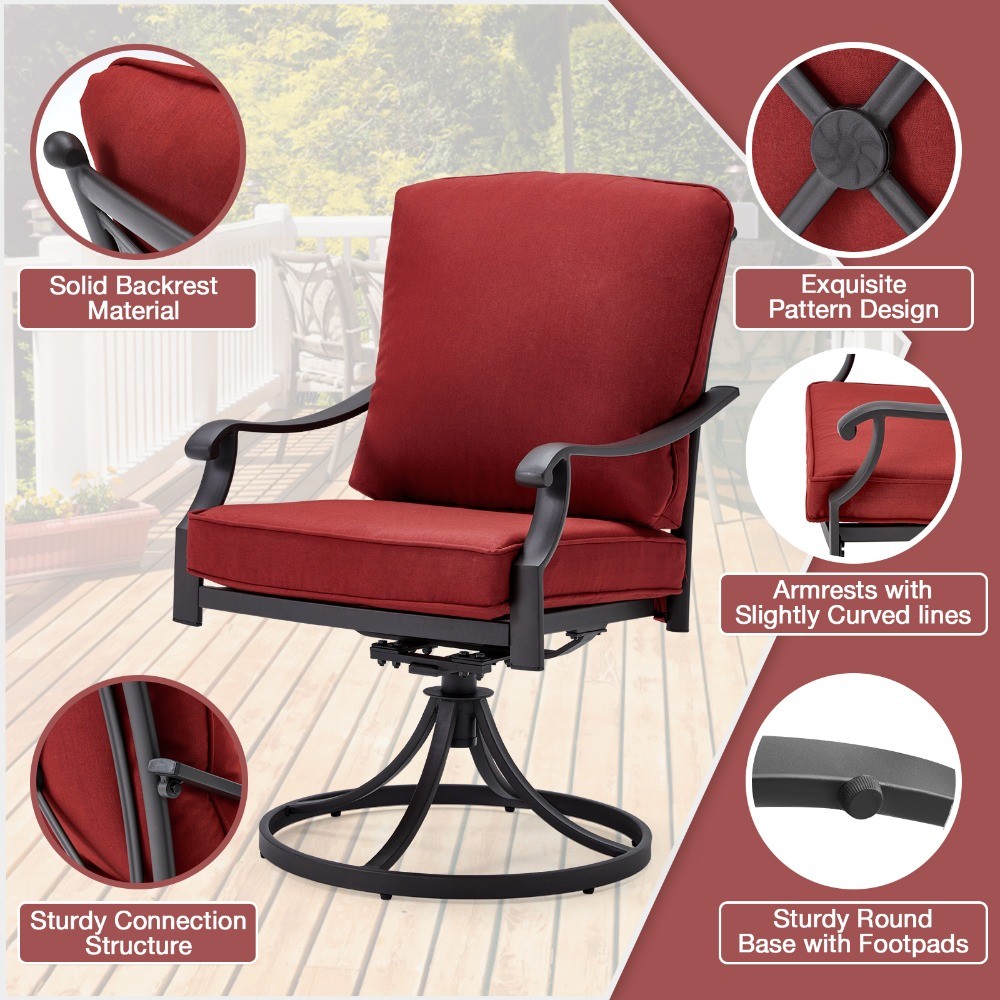 HOMMOW Patio Dining Armchair with Cushion