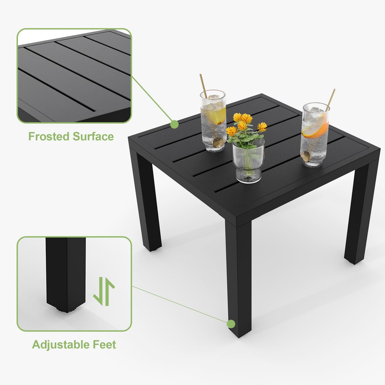 3 Piece Outdoor Dining Set Patio Table Chairs Set for Garden Yard Lawn Backyard