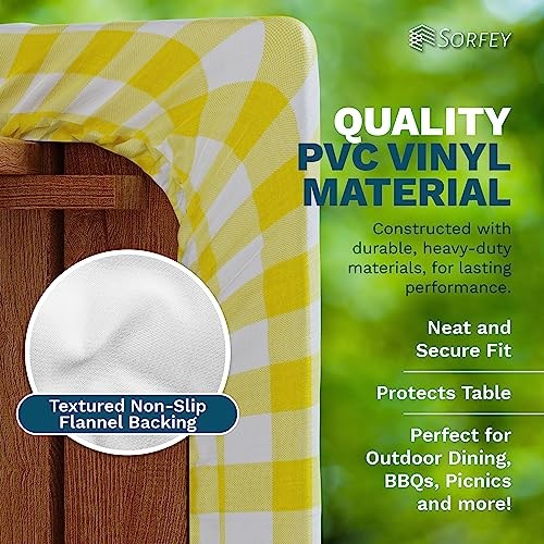 Picnic Table Cover with Bench Covers -Fitted with 96″ x 30″ (Rectangular) Blue