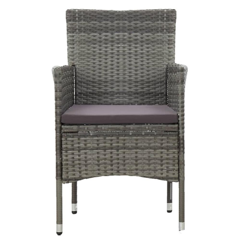 Bowery Hill Dining Set in Gray w/ Poly Rattan Small Removable Covers