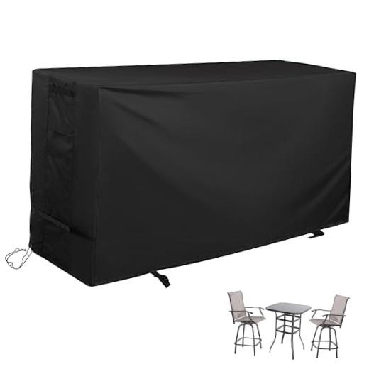 Bar Height Patio Set Cover, Outdoor Bistro Set Rectangular-70″L x 32″D x 47″H