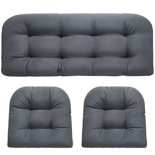 Wicker Chair Cushions, Waterproof Outdoor Loveseat Cushions for Patio
