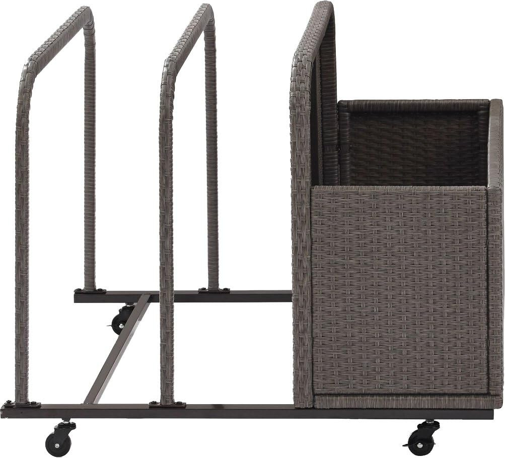 Palm Harbor Wicker Outdoor Storage Caddy for Pool Toys and Cushions