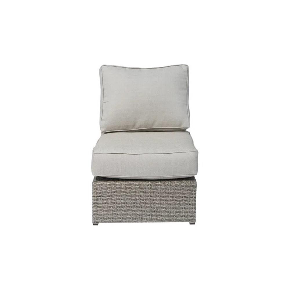 Living Source International 13-Piece Wicker Sectional Set with Cushions in Gray