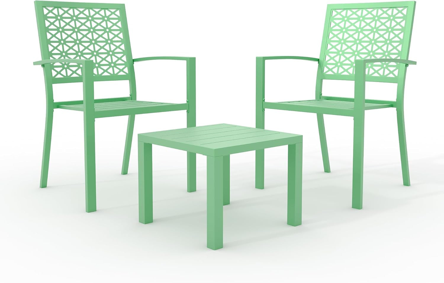 3 Piece Patio Bistro Set, Outdoor Patio Furniture Set with Coffee Table, Convers