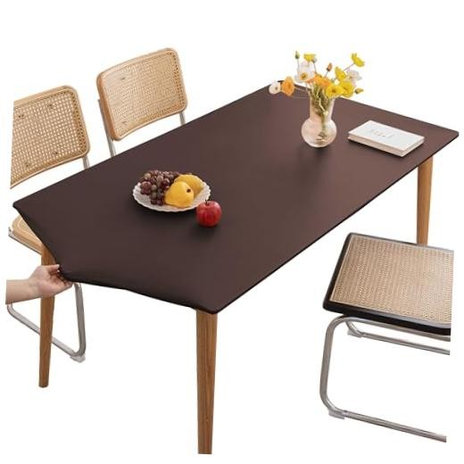PU Stretch Fitted Rectangle Tablecloth with 55″ x 35″ (Rectangular) Coffee