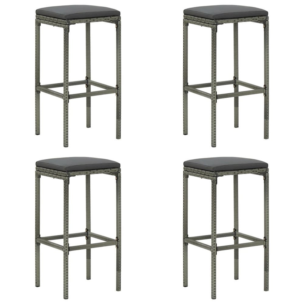Garden Bar Set Grey Solid acacia wood Medium Removable Covers