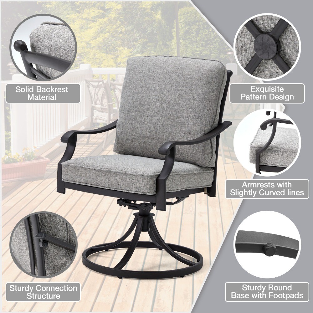 HOMMOW Patio Dining Armchair with Cushion