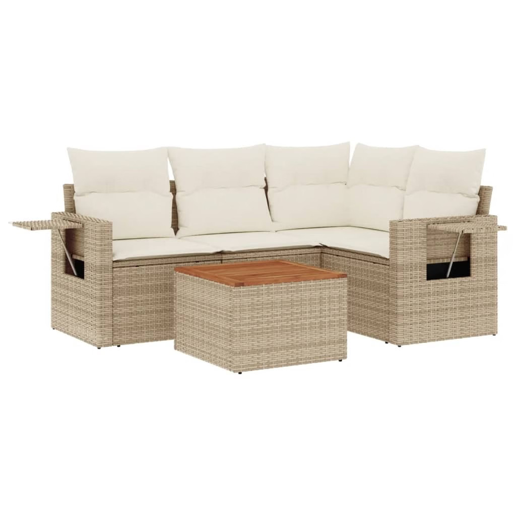 Garden Sofa Set Beige PE rattan Medium Modular