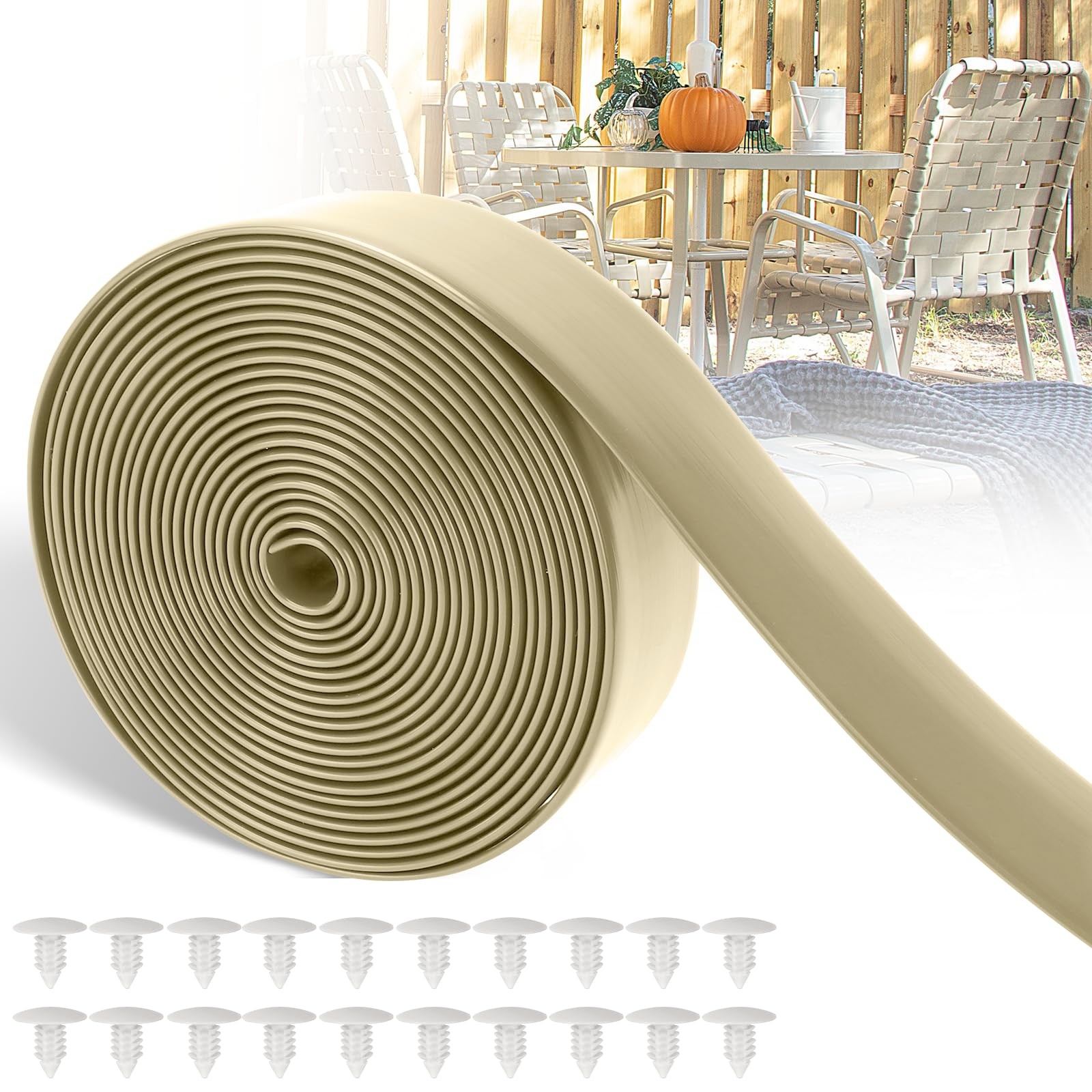 2″ Wide 20ft Long Vinyl Straps for Patio Chairs Repair DIY + 20 Rivets, Strap…