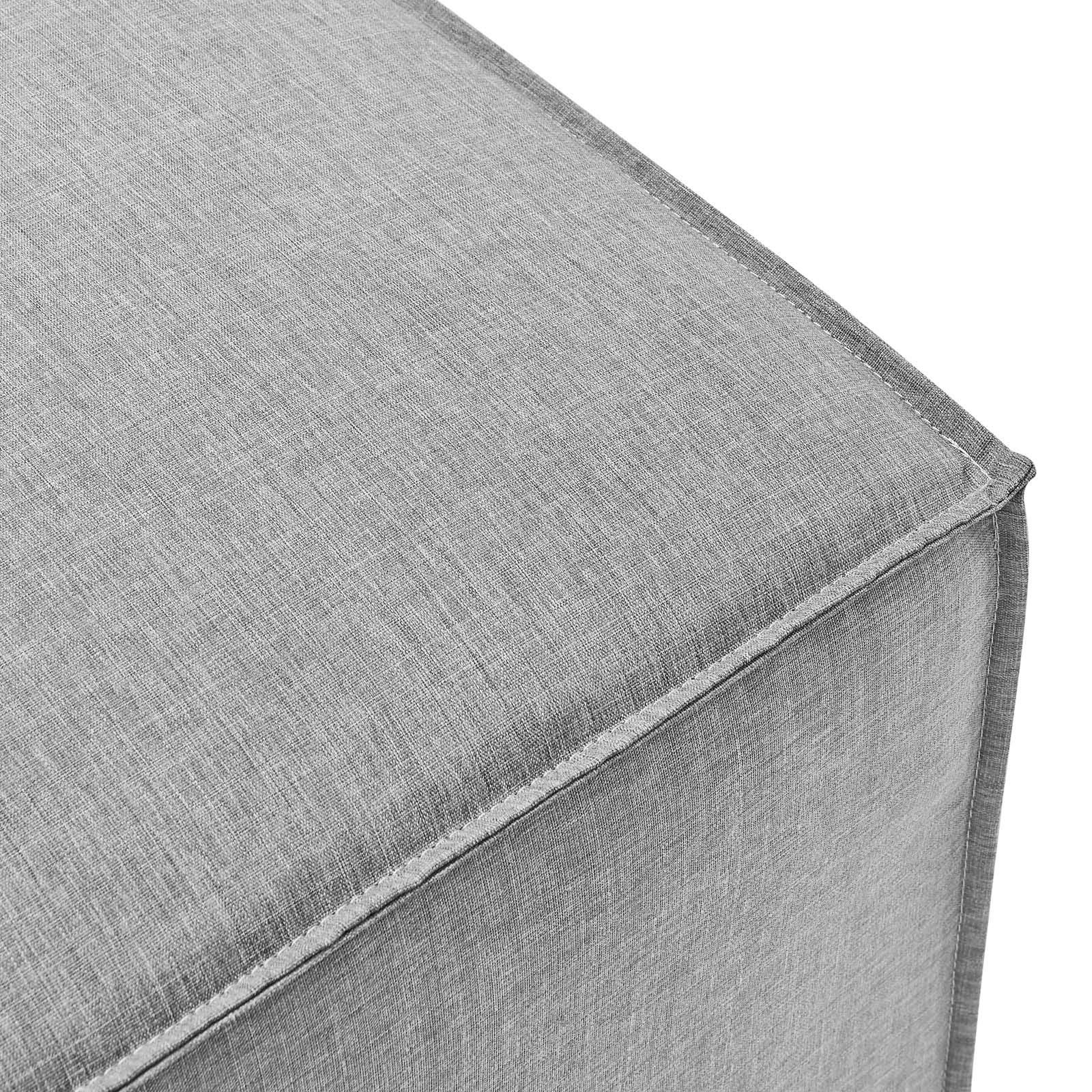 Modway Saybrook Fabric Upholstered Outdoor Patio Loveseat & Ottoman Set in Gray