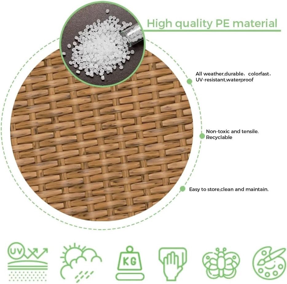 130 Ft Wicker Repair Kit – Light Wood Grain Synthetic Rattan for Patio Furniture
