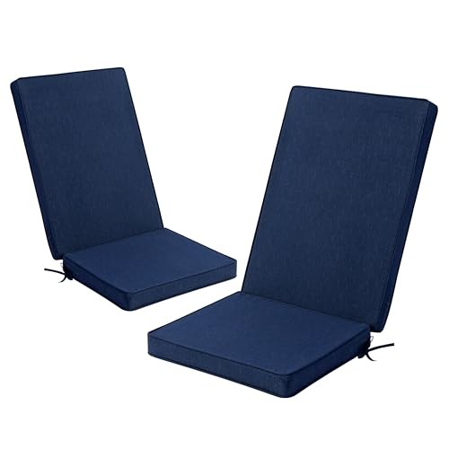 Adirondack Chair Cushions Set of – Removable Covers, Water-Repellent & 2 Navy