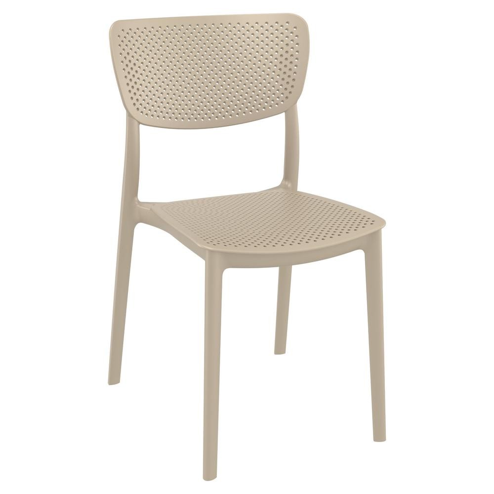 Lucy Outdoor Bistro Set 3 Piece with 31 inch Table Top Taupe