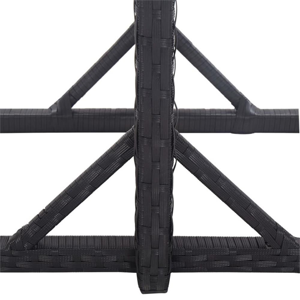 Bowery Hill Contemporary Polyethylene Rattan Dining Set in Black
