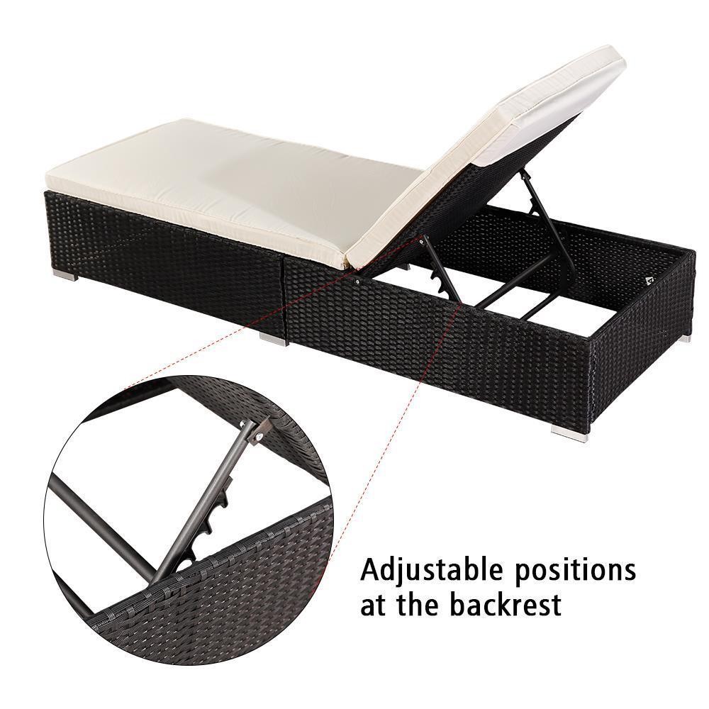 Outdoor Wicker Rattan Sunloungers Recliner Sun Bed Lounger Pool Garden US