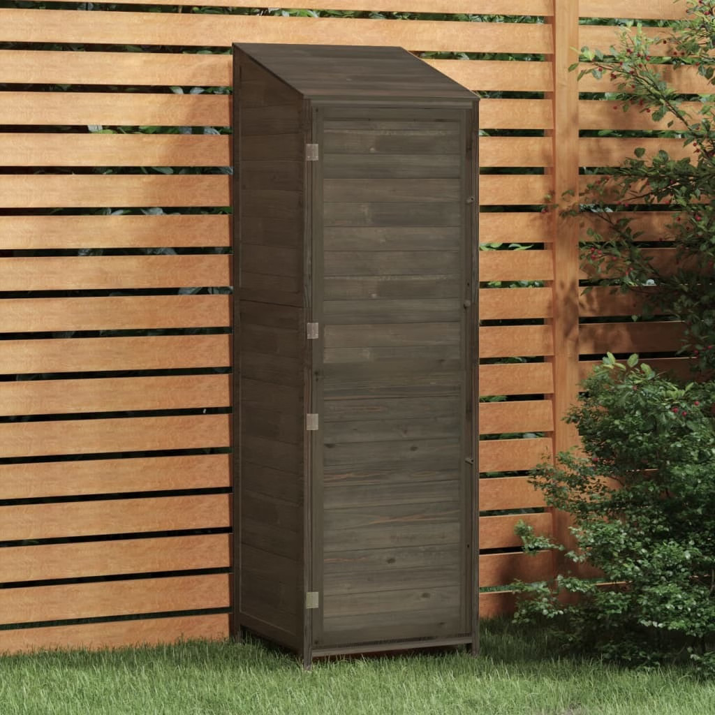 Garden Shed Anthracite Solid fir wood Medium Garden Shed