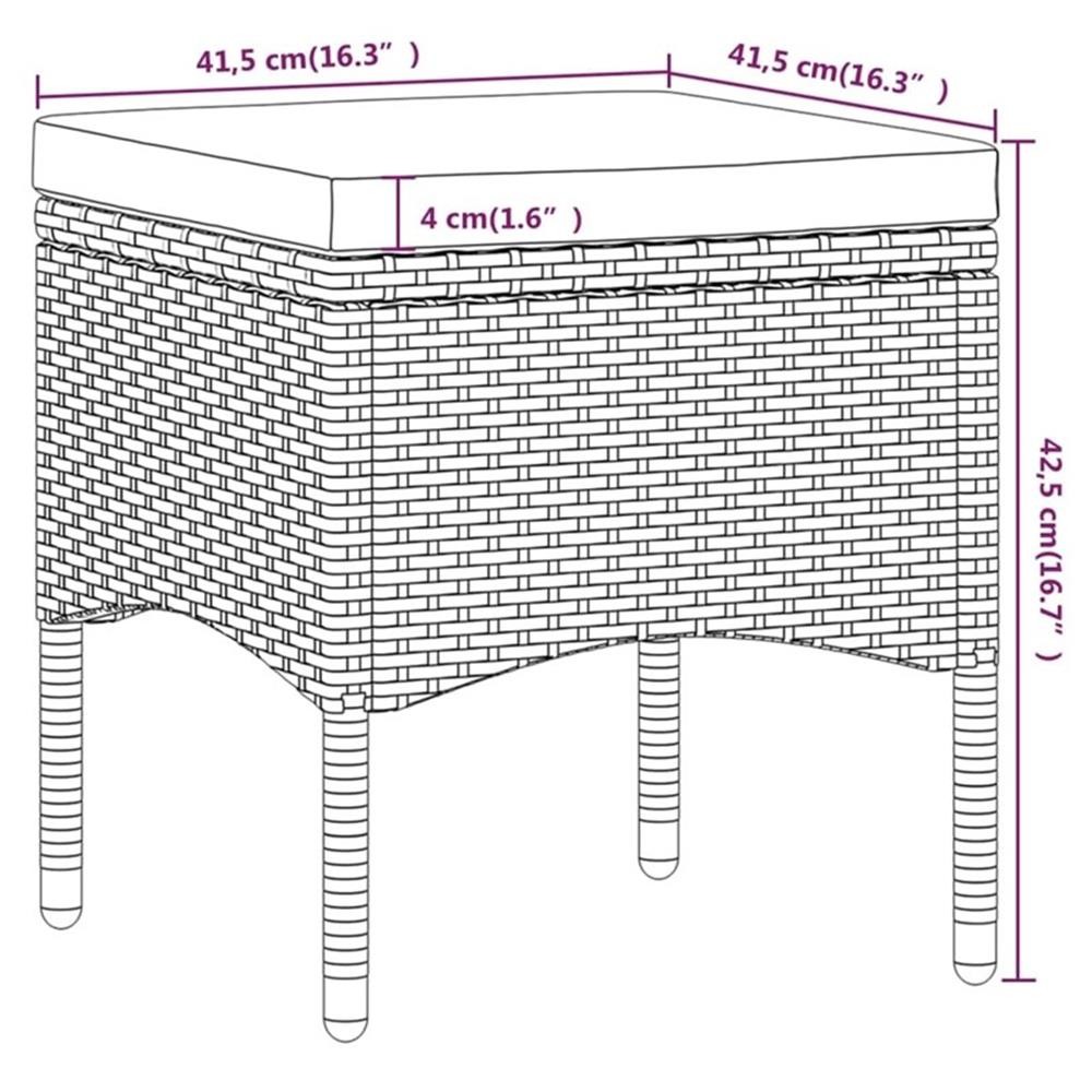 Bowery Hill Contemporary Garden Dining Set in Black/Cream White