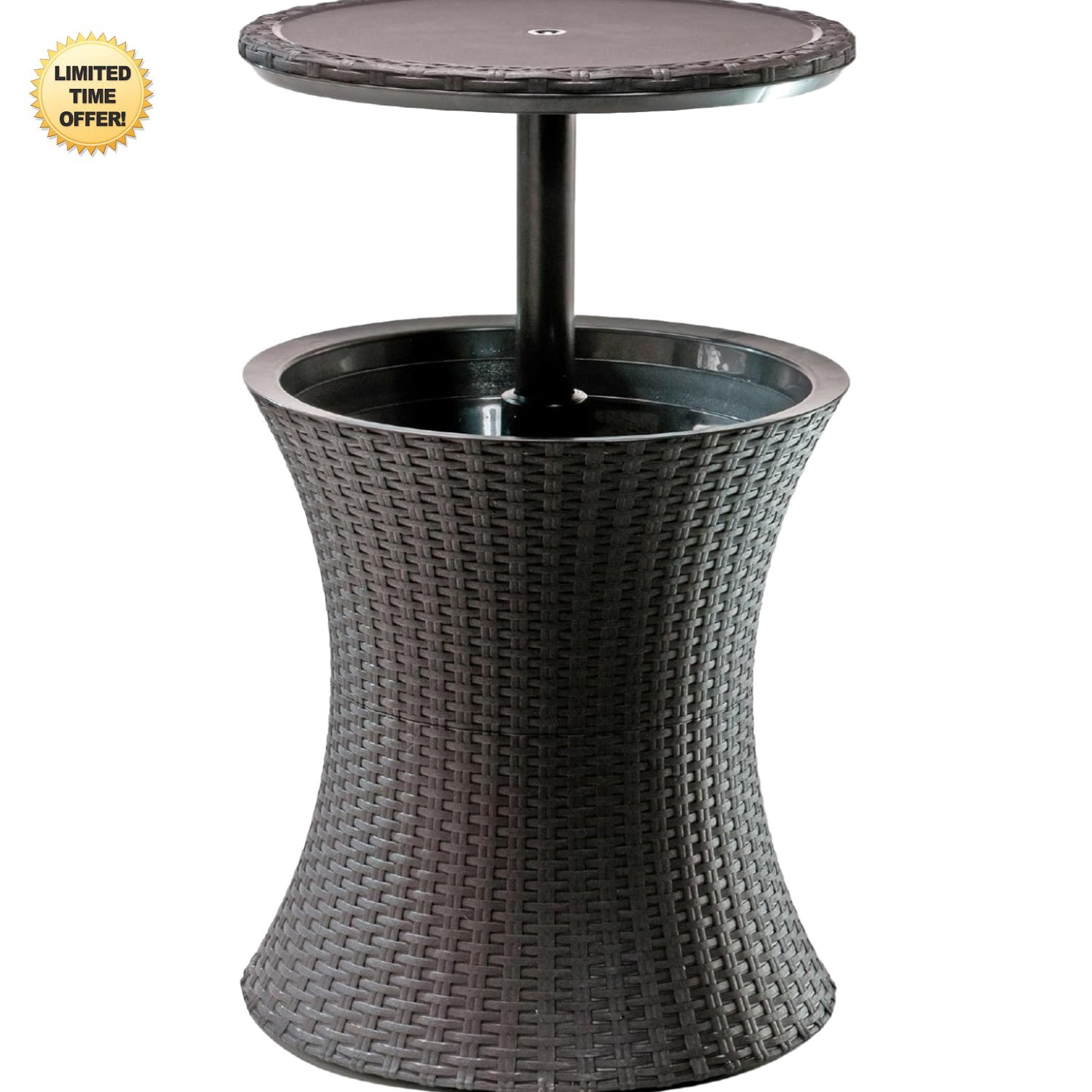 Pacific Cool Bar Outdoor Patio Furniture Side Table with 7.5 Gallon Cooler Es…
