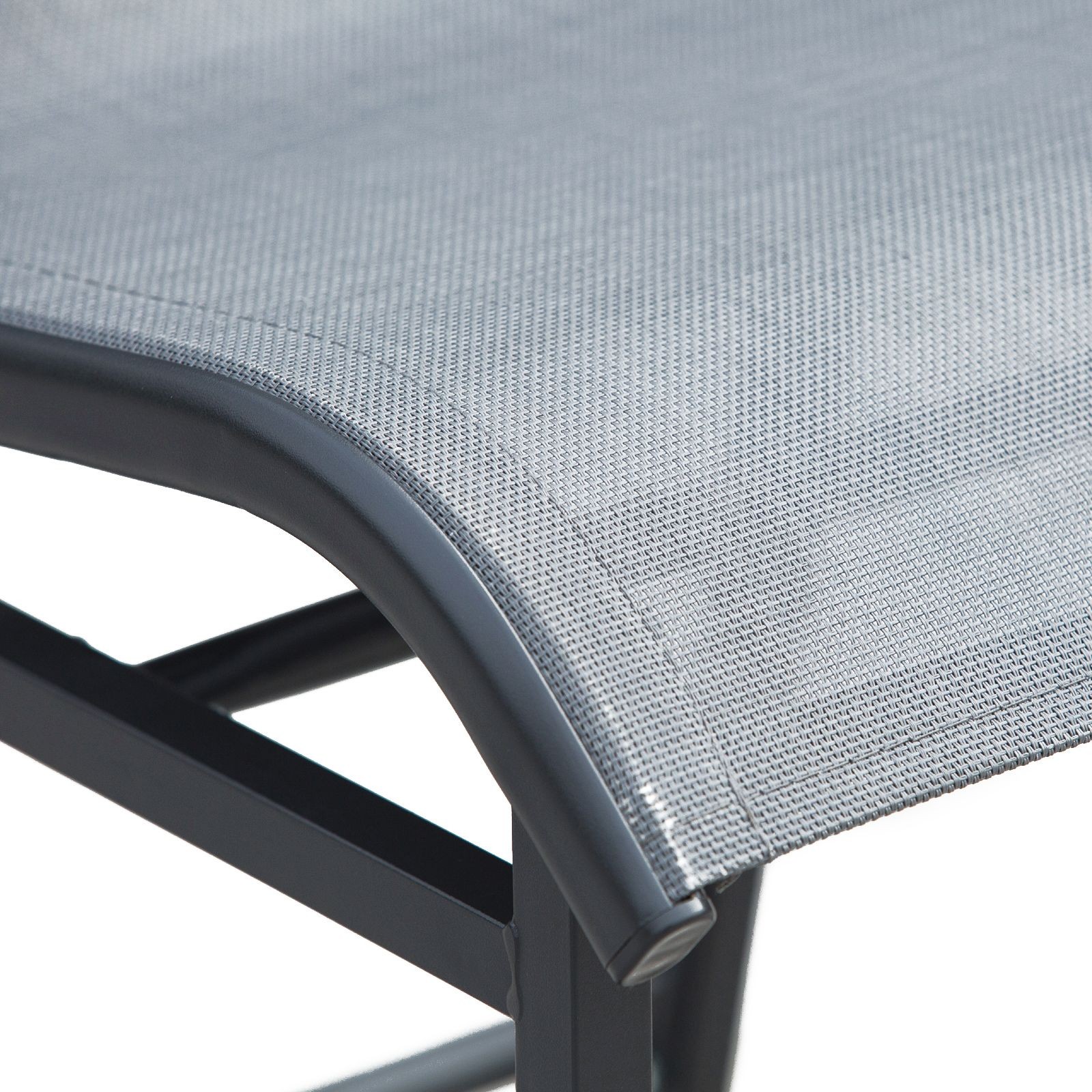 3-Piece Patio Set with 40in H Bar Table, Mesh Backrest Chairs, All-Weather