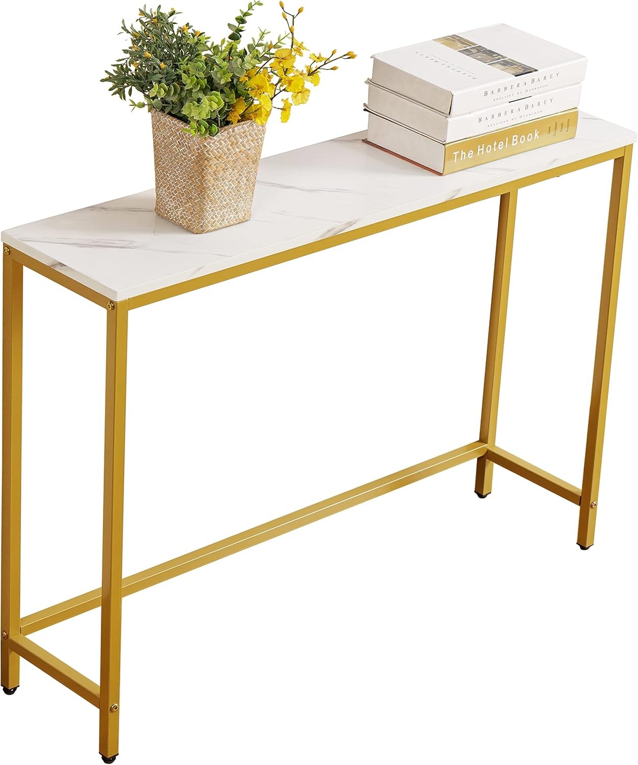 Small Console Table for Entryway, Faux Marble MDF Sofa Table with