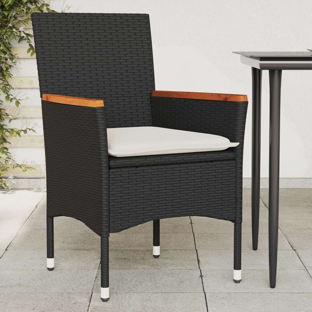 Garden Chair Black, Cream White