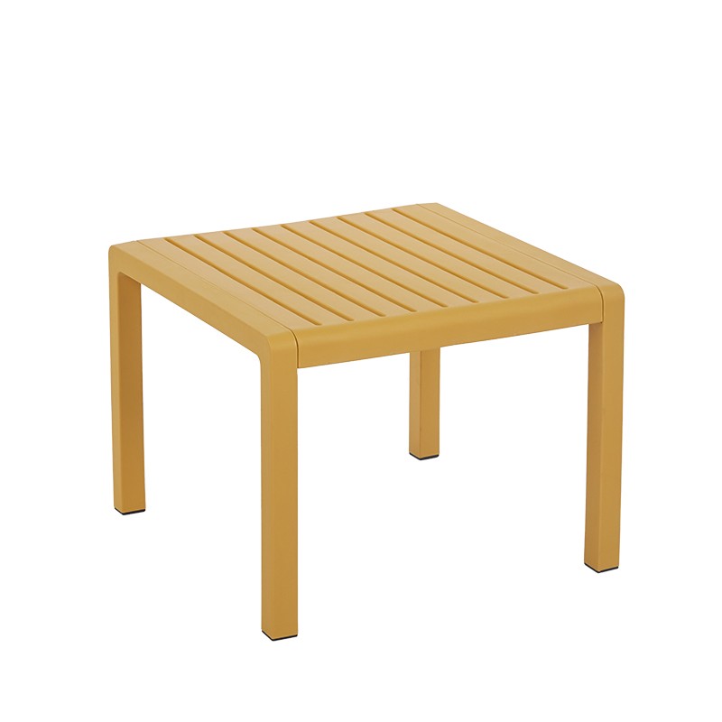 2PC Indoor Outdoor Furniture Set PP Chair Coffee Table Patio Balcony Yellow