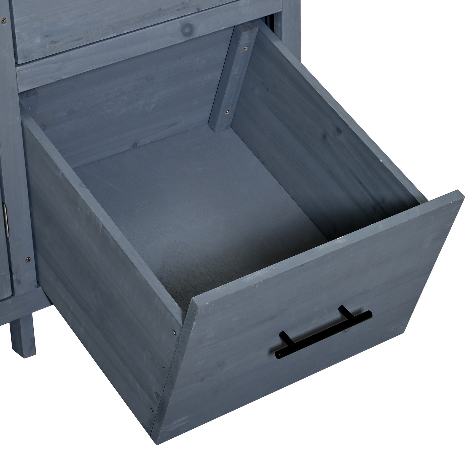 Farmhouse Patio Potting Bench, 44.6″x19.5″ Workstation w/ 6 Drawers & Cabinet