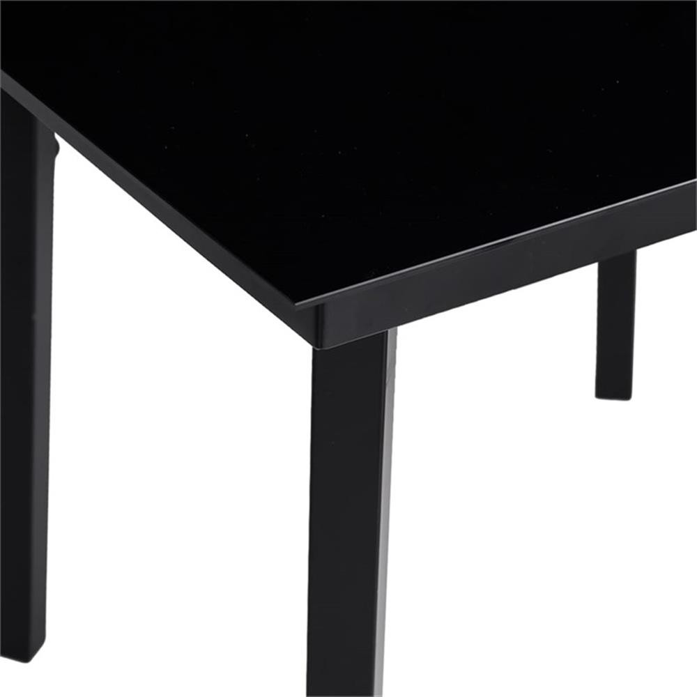 Bowery Hill Contemporary Powder-Coated Steel Garden Dining Set in Black