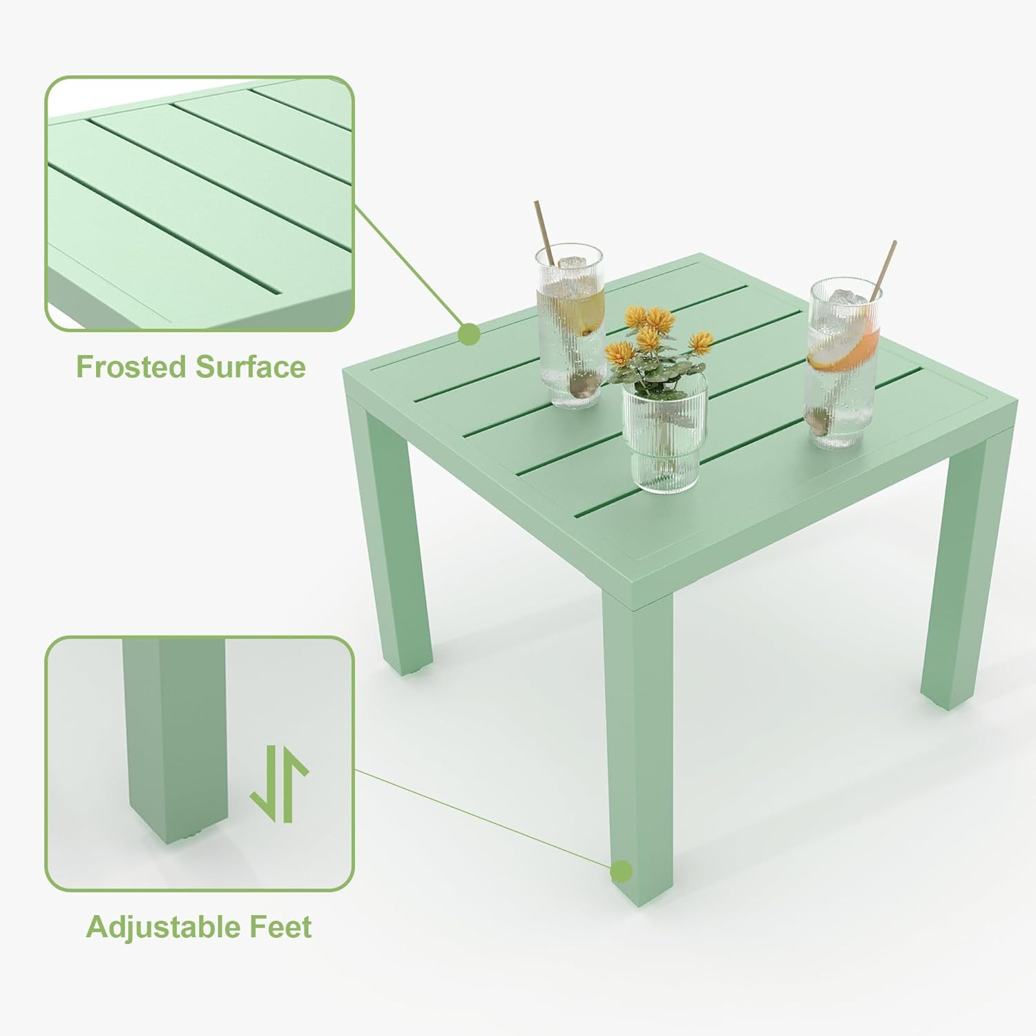 3 Piece Patio Bistro Set, Outdoor Patio Furniture Set with Coffee Table, Convers
