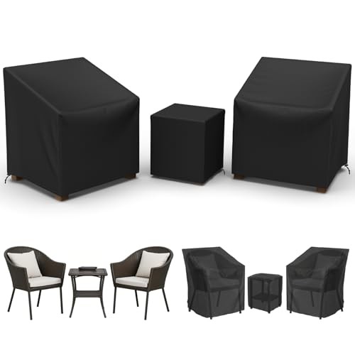 Outdoor Furniture Cover Waterproof,3 Piece Patio Furniture Set 3 Piece Black