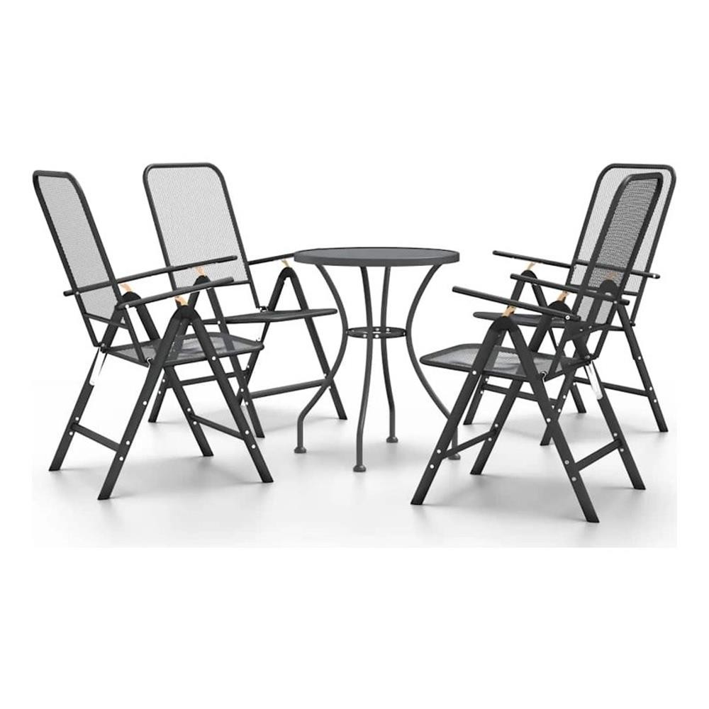 Bowery Hill Contemporary Garden Dining Set in Anthracite/Gray
