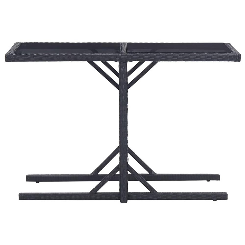 Bowery Hill Contemporary Polyethylene Rattan Dining Set in Black