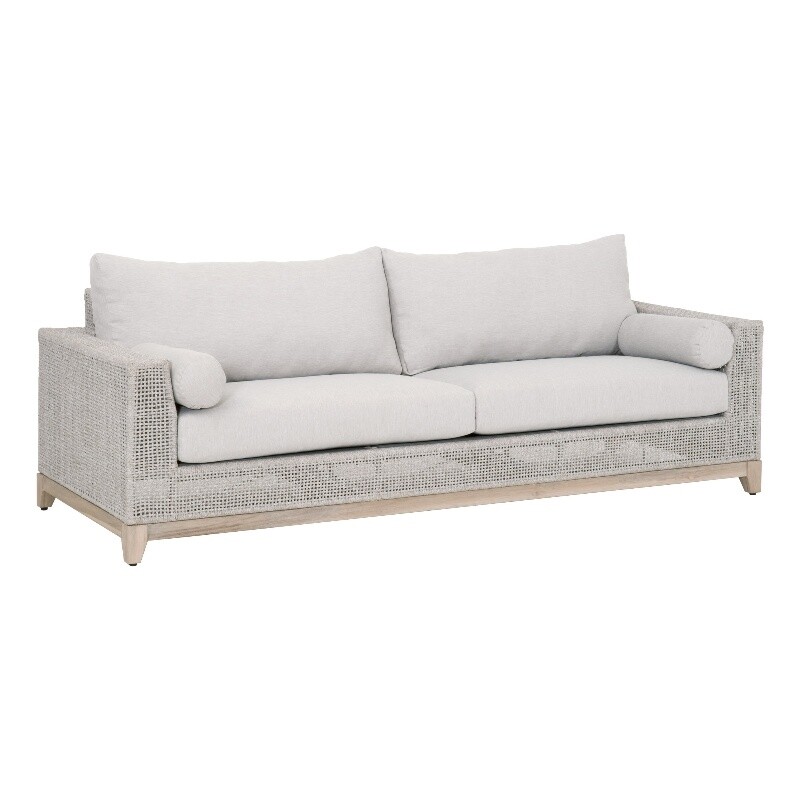 Star International Furniture Woven Tropez 90″ Fabric Outdoor Sofa in Gray