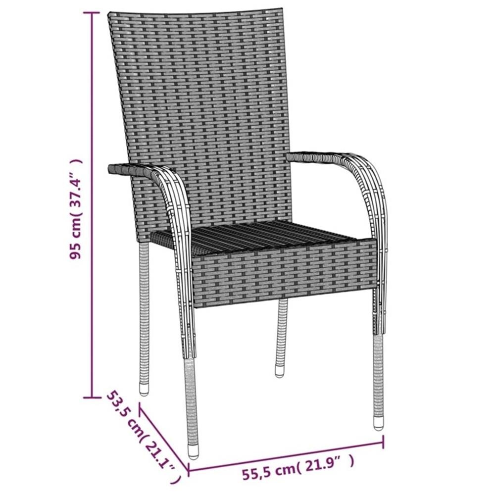 Bowery Hill Contemporary Powder-Coated Garden Dining Set in Black