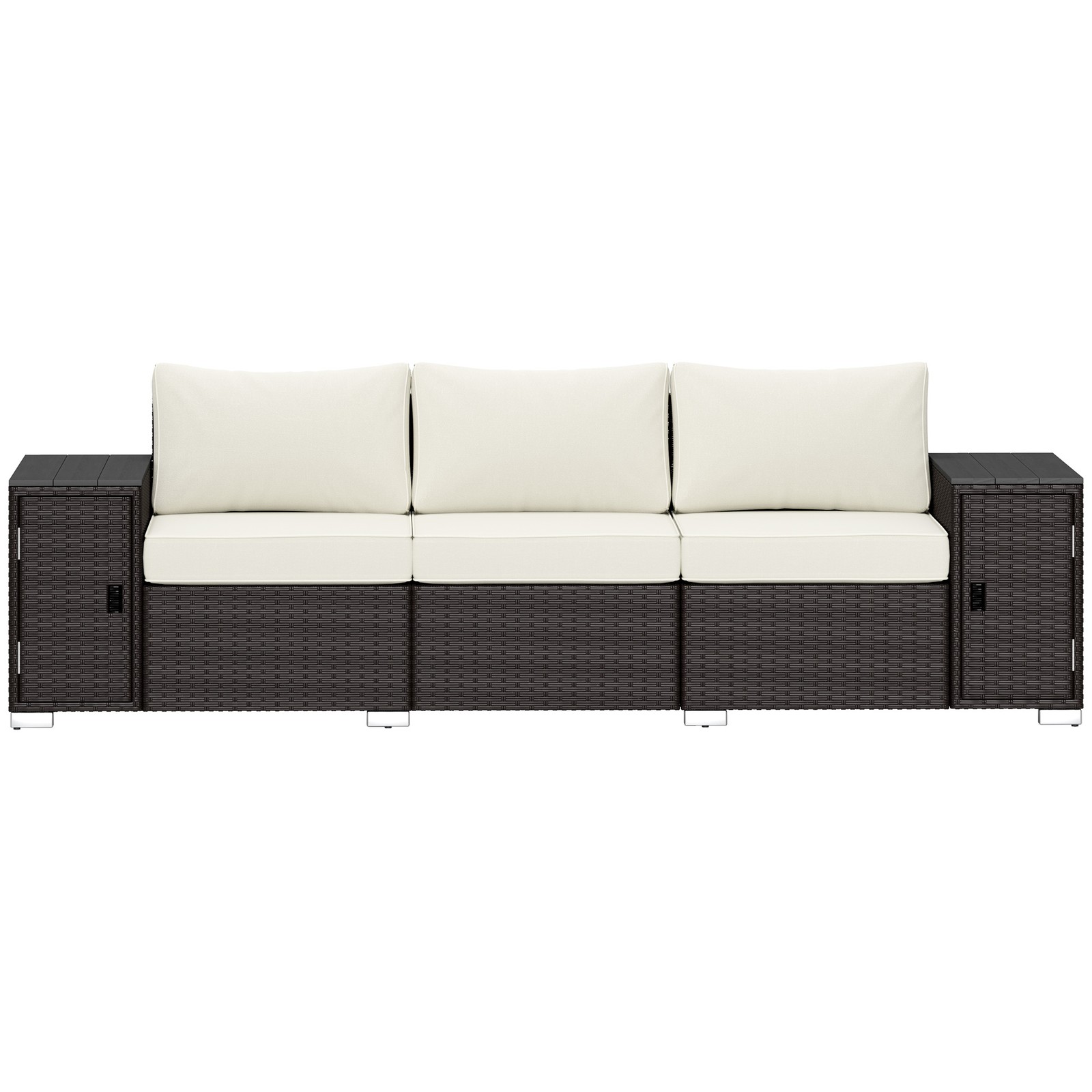 Thick-Cushion Patio Sofa with Wide Armrests Outdoor Furniture