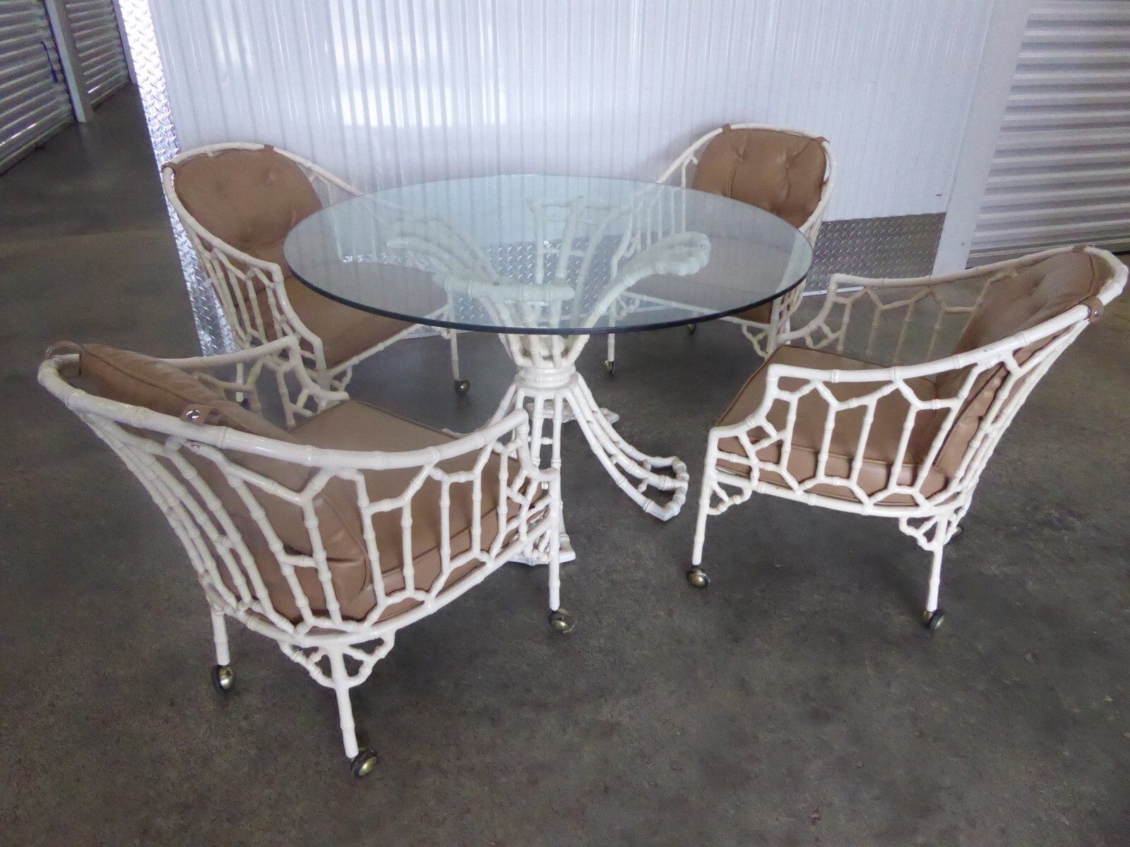 1970’S METAL CHINESE CHIPPENDALE PATIO SET