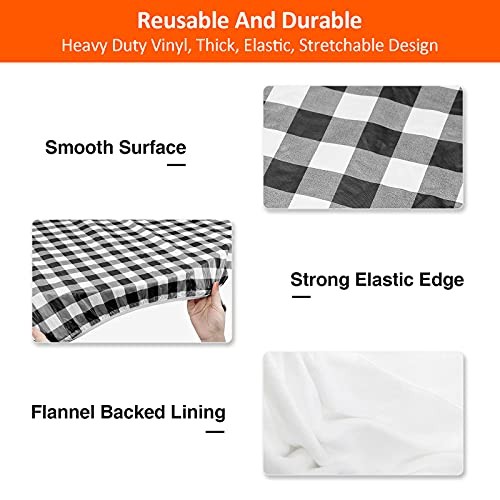 8ft Picnic Table and Bench Cover, Camping Essentials 96″ Black-white Checkered