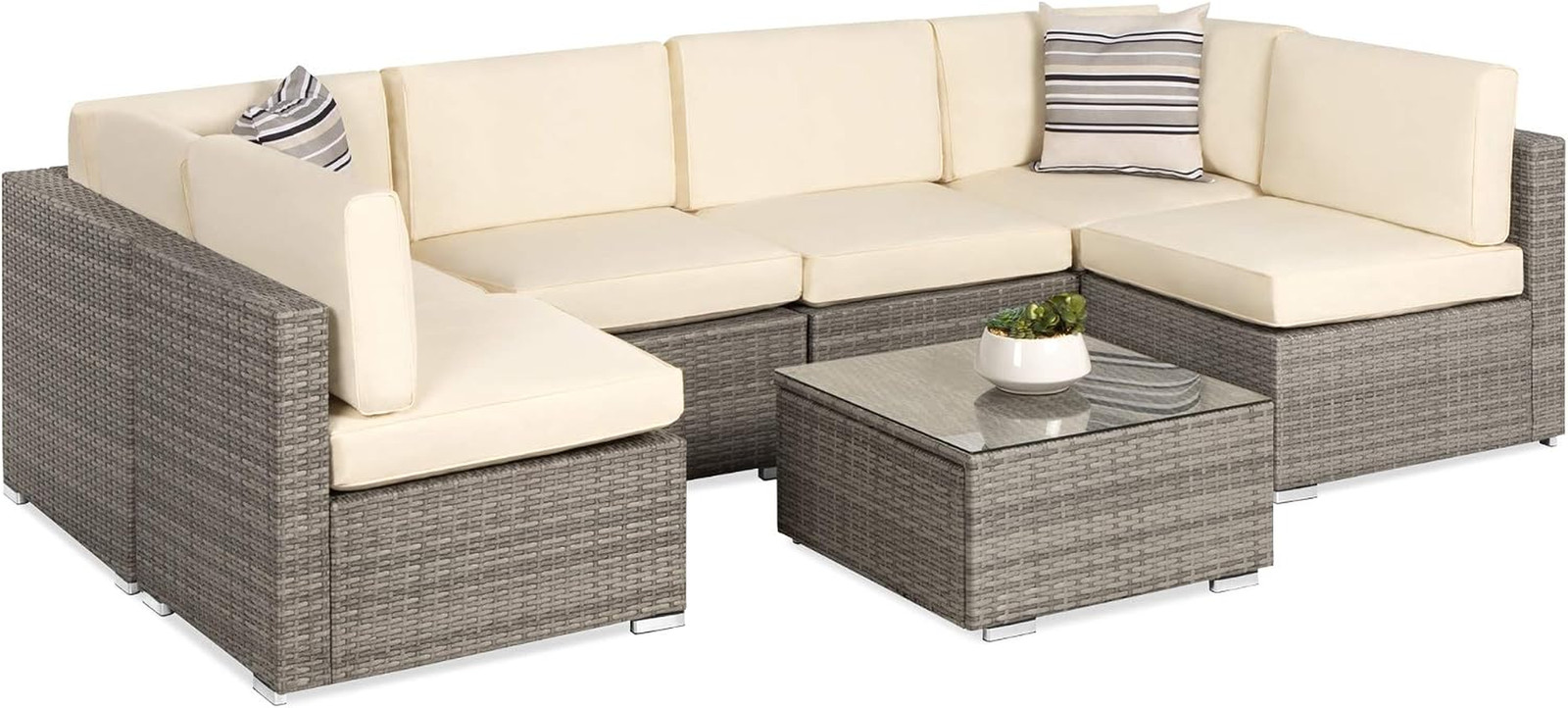 Best Choice Products 7-Piece Modular Outdoor Sectional Wicker Patio Conversation