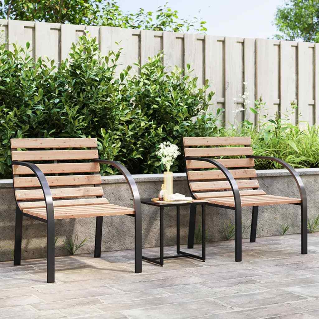 Patio Chairs 2 Pcs Wooden Outdoor Patio Dining Chair with Armrest Wood vidaXL