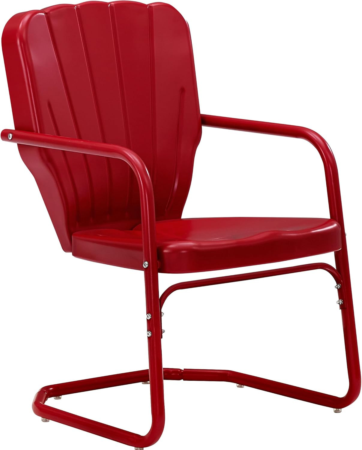 Vintage Red Metal 2-Piece Outdoor Chair Set for Patio & Deck Dining
