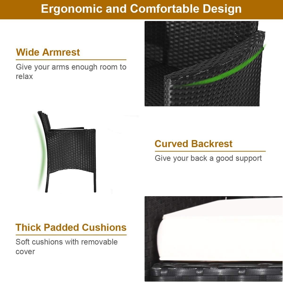 Modern Outdoor Wicker Furniture Set with Removable Cushions for Ultimate Comfort