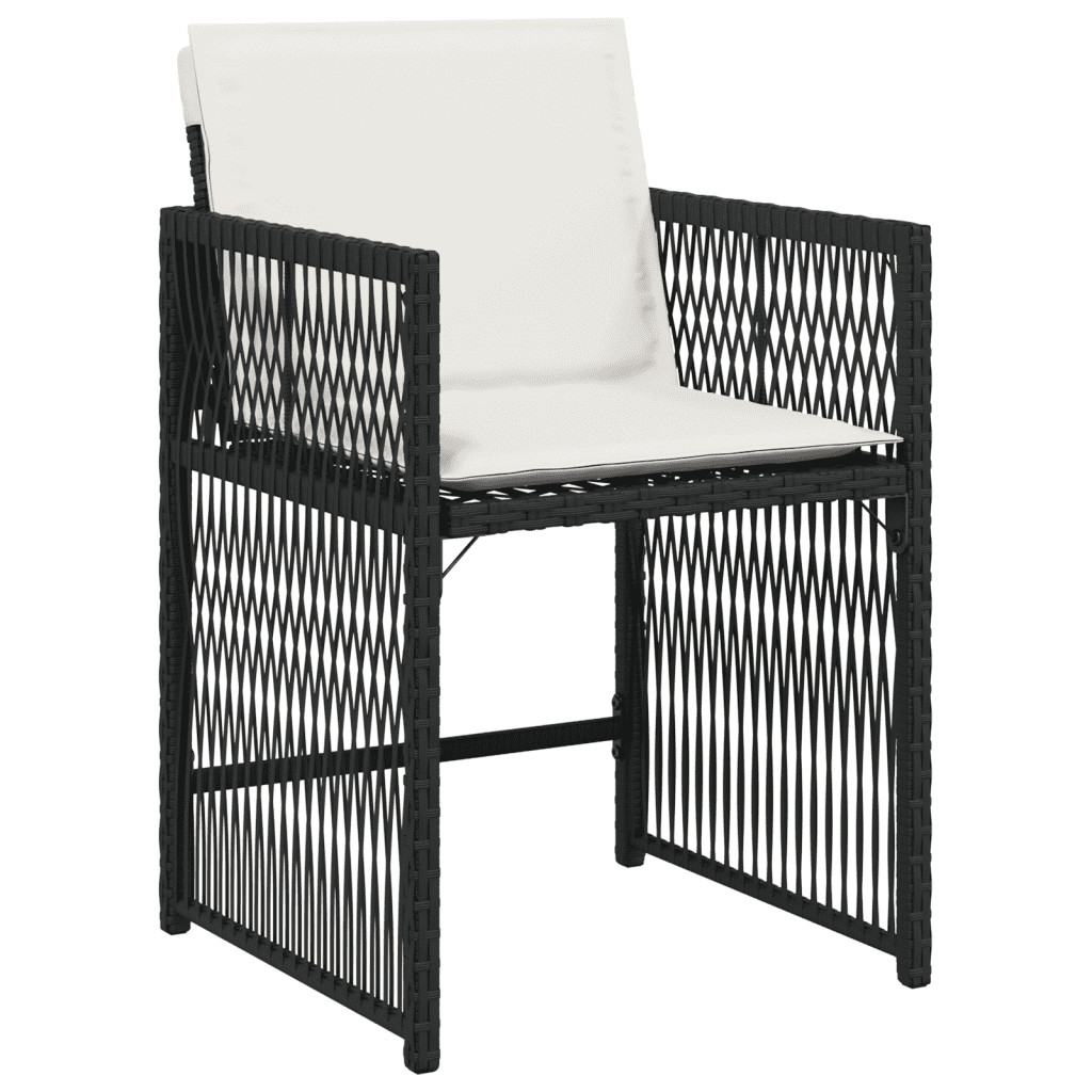 Garden Dining Set Black and Cream White vidaXL