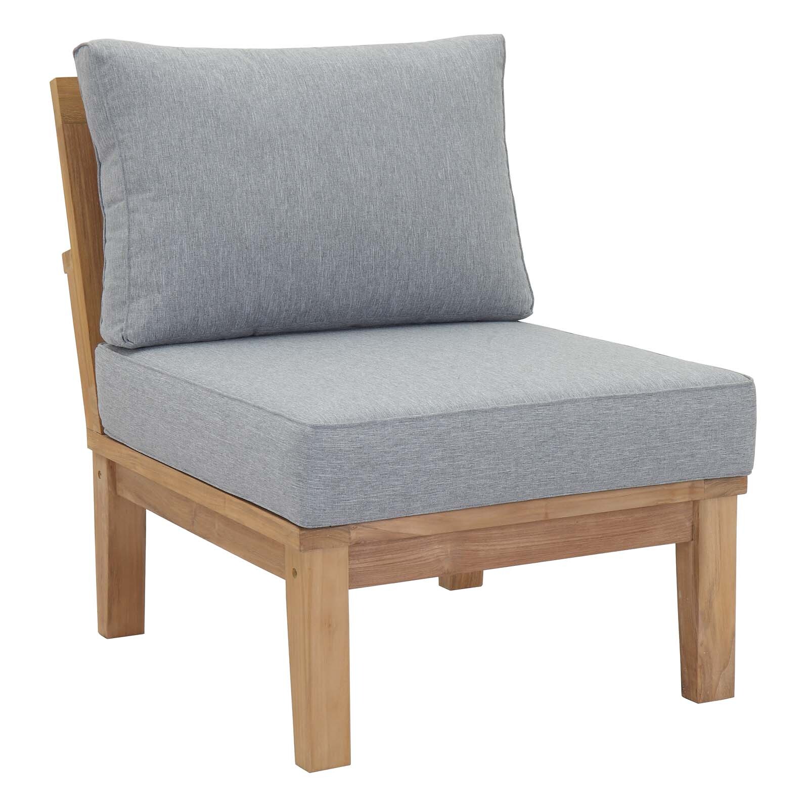 Marina10 Piece Outdoor Patio Teak Set in Natural Gray