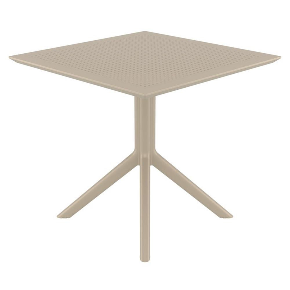 Compamia Sky 32″ Square Patio Bistro Table in Taupe