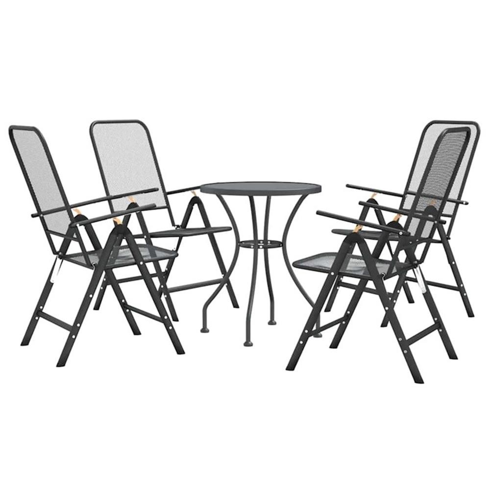 Bowery Hill Contemporary Garden Dining Set in Anthracite/Gray