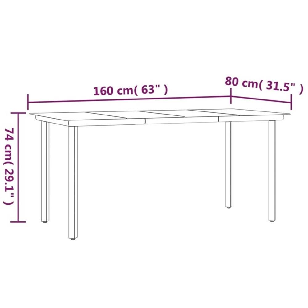 Bowery Hill Contemporary Powder-Coated Garden Dining Set in Black