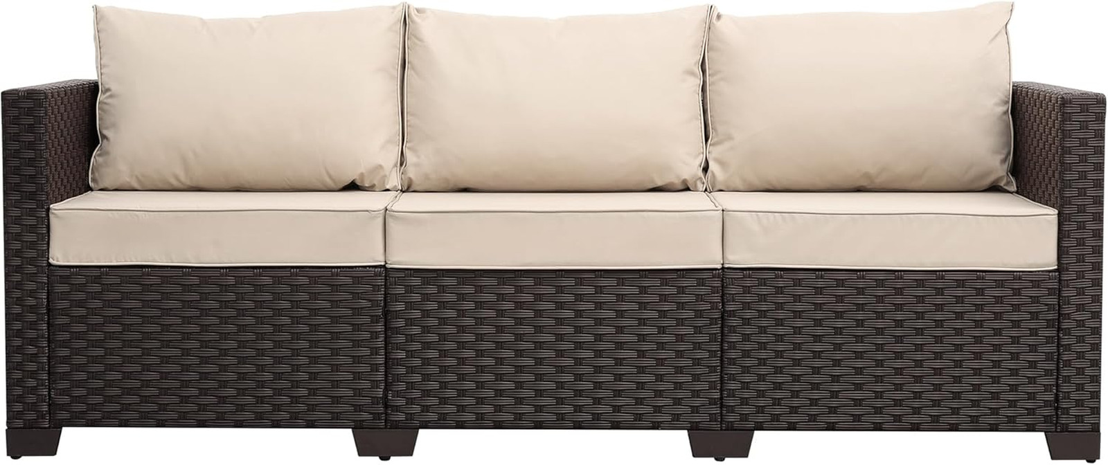 Rattan Star Outdoor Furniture Couch 3 Seater Sofa Outdoor Brown Wicker Sofa Deep