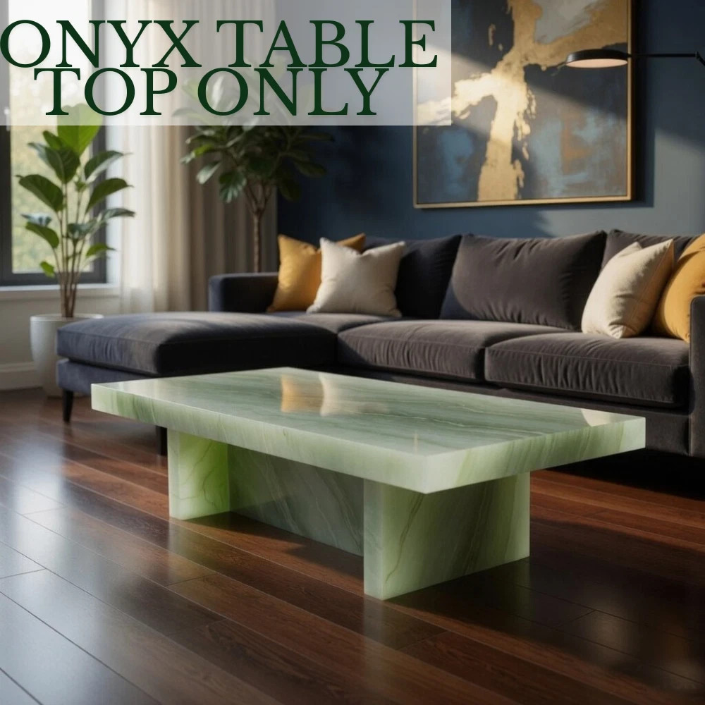 Green Onyx Coffee Tabletop – Premium Natural Stone Center Table with Polished